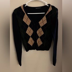 RARE button up geometric patterned Brandy Melville sweater size small
